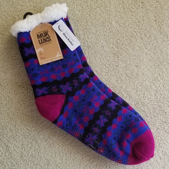 NWT MukLuks Shea Butter Cabin Socks Size L/XL (8.5-11) - Picture 1 of 9